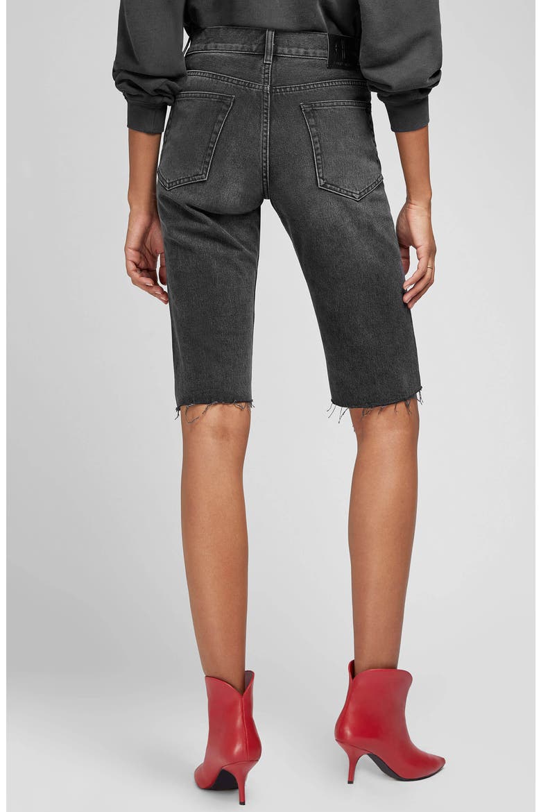 Phoebe Raw Hem Denim Shorts, Alternate, color, CHARCOAL