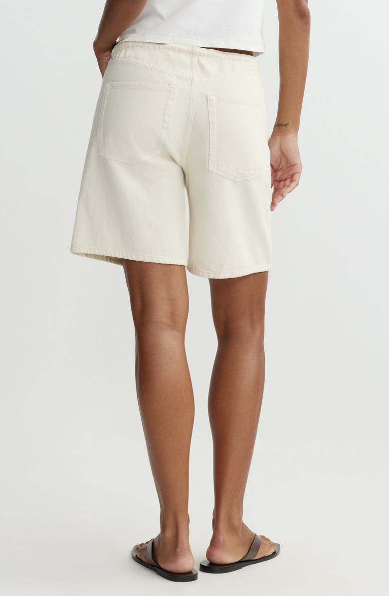 DL1961 Sienna Drawstring Low Rise Relaxed Denim Shorts, Alternate, color, Ecru Aura