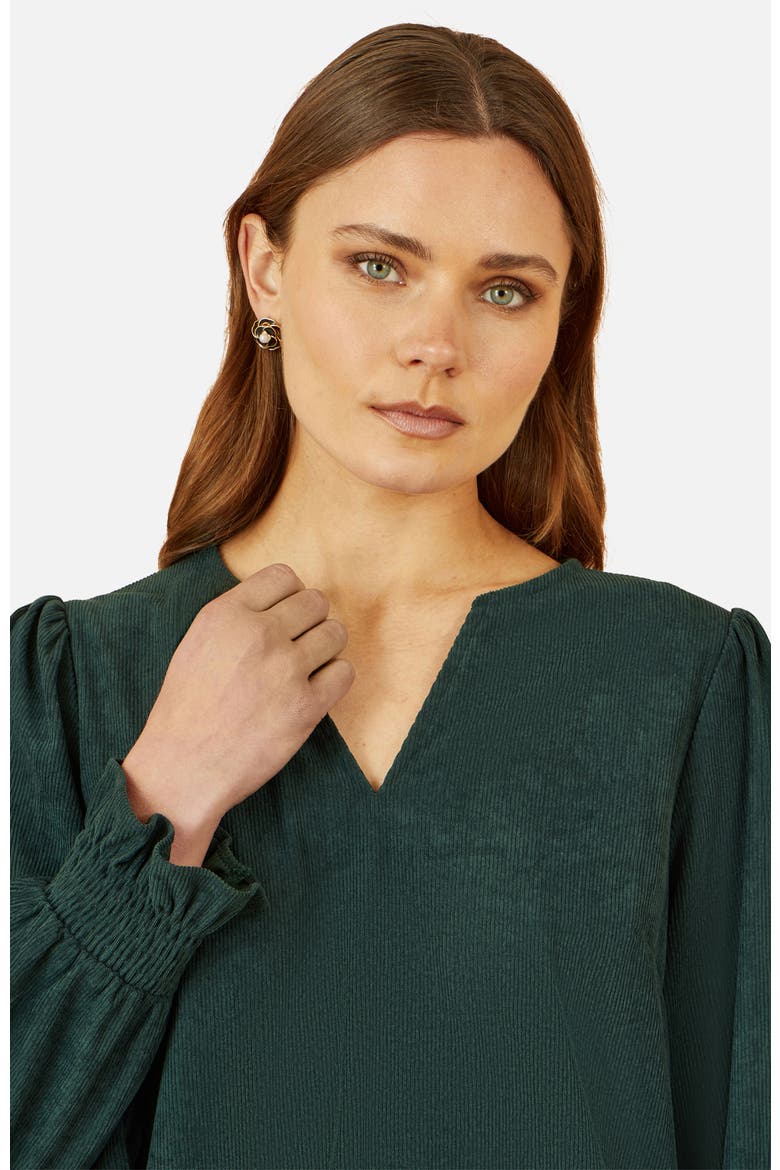 Cord Ruched Sleeve Tunic, Alternate, color, Green
