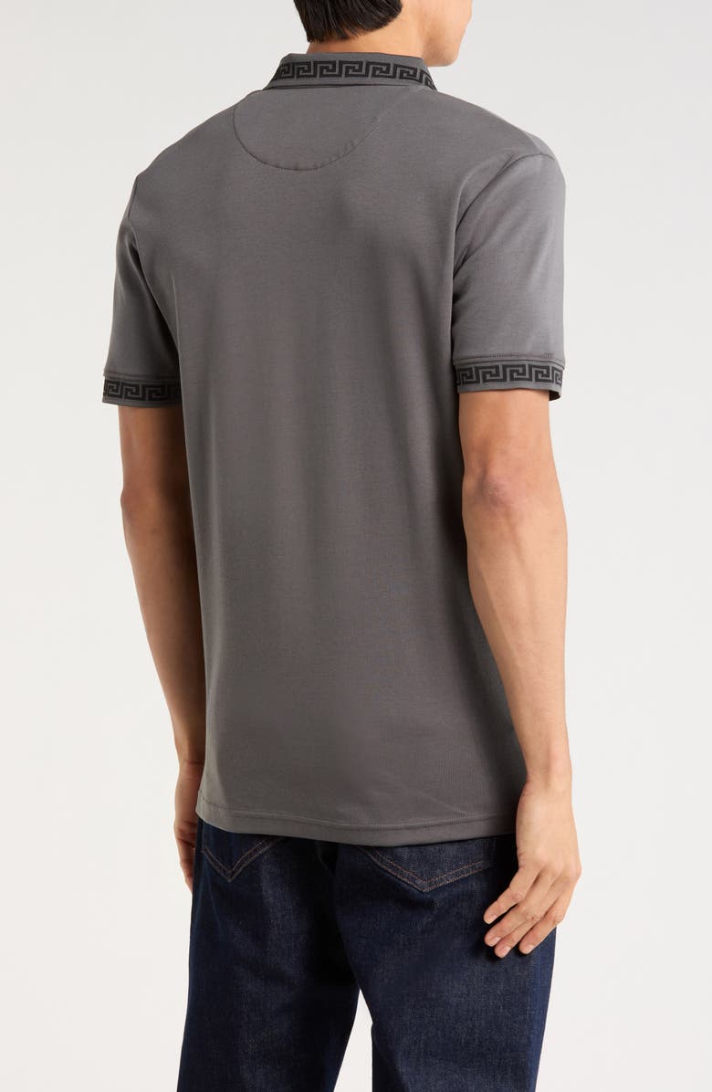 DENIM AND FLOWER Geo Tipped Polo, Alternate, color, Charcoal