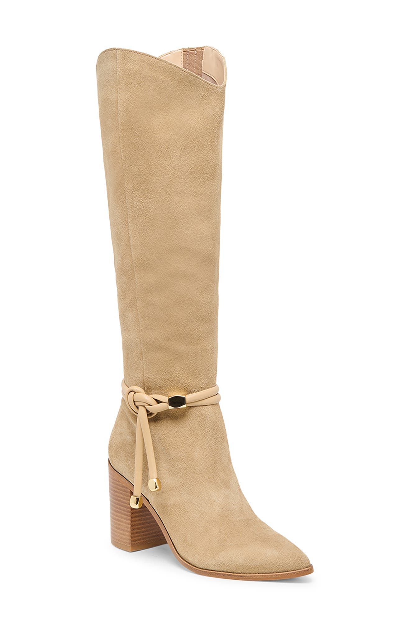 Tarren Knee High Boot, Main, color, DK TAUPE SUEDE
