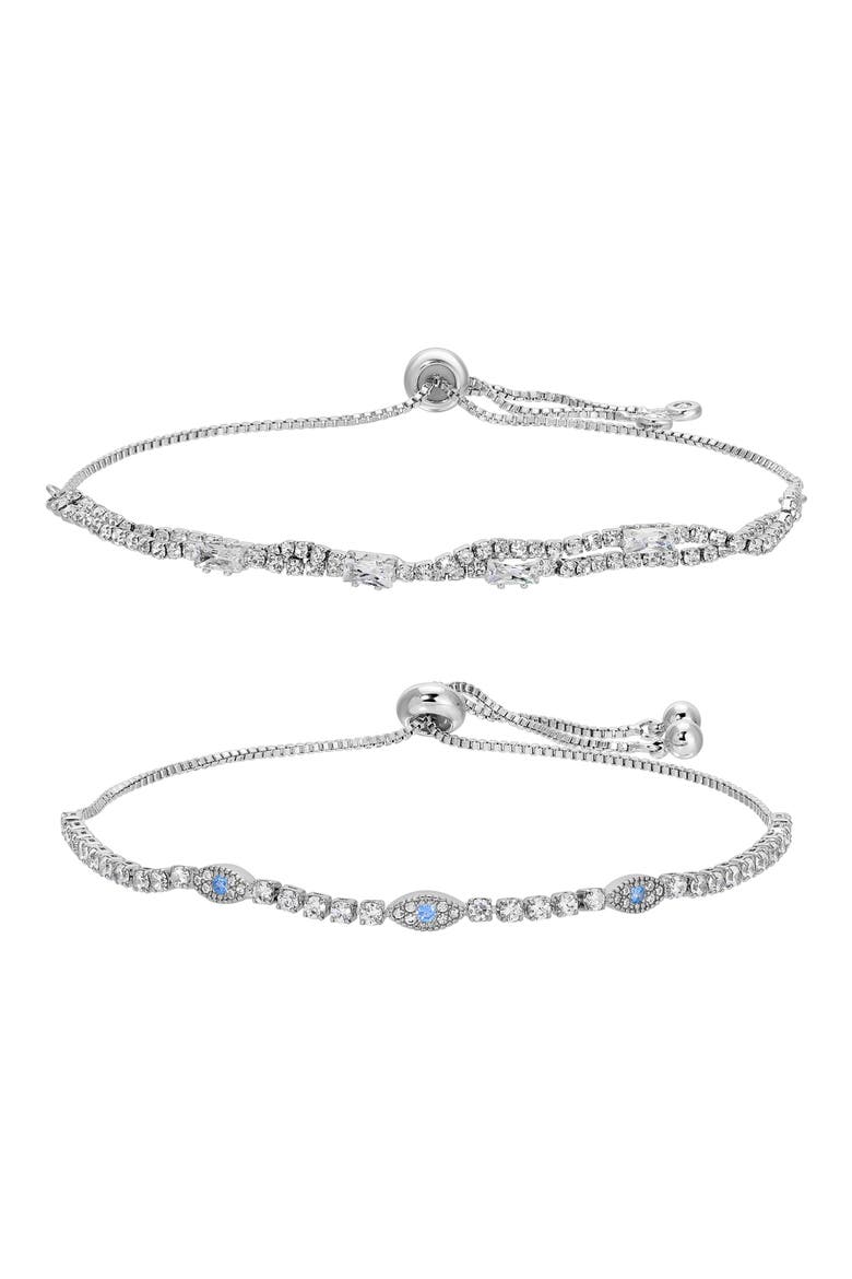 Set Of 2 Madrid Cubic Zirconia Bracelets, Main, color, GOLD