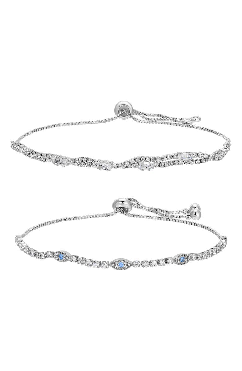 EYE CANDY LOS ANGELES Set Of 2 Madrid Cubic Zirconia Bracelets, Main, color, Gold
