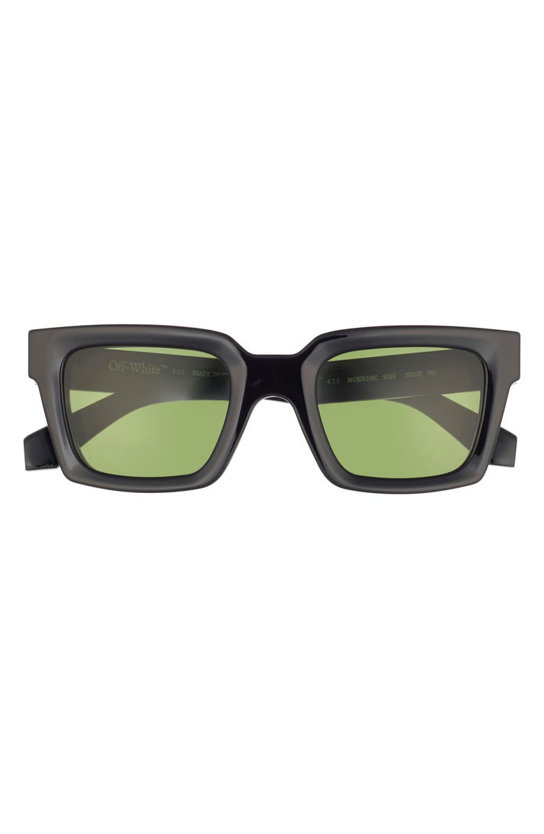 Off-White Clip On 50mm Square Sunglasses, Main, color, Black Green