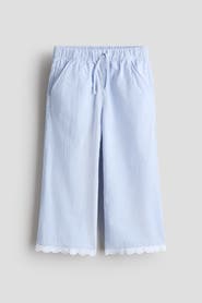 H&M Lace-trimmed Seersucker Trousers