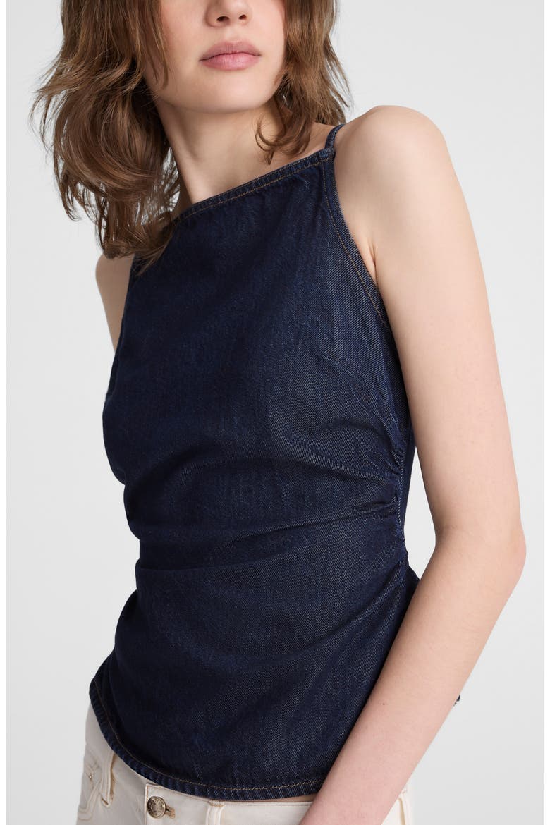 Sharona Ruched Denim Camisole, Alternate, color, RINSE WASH