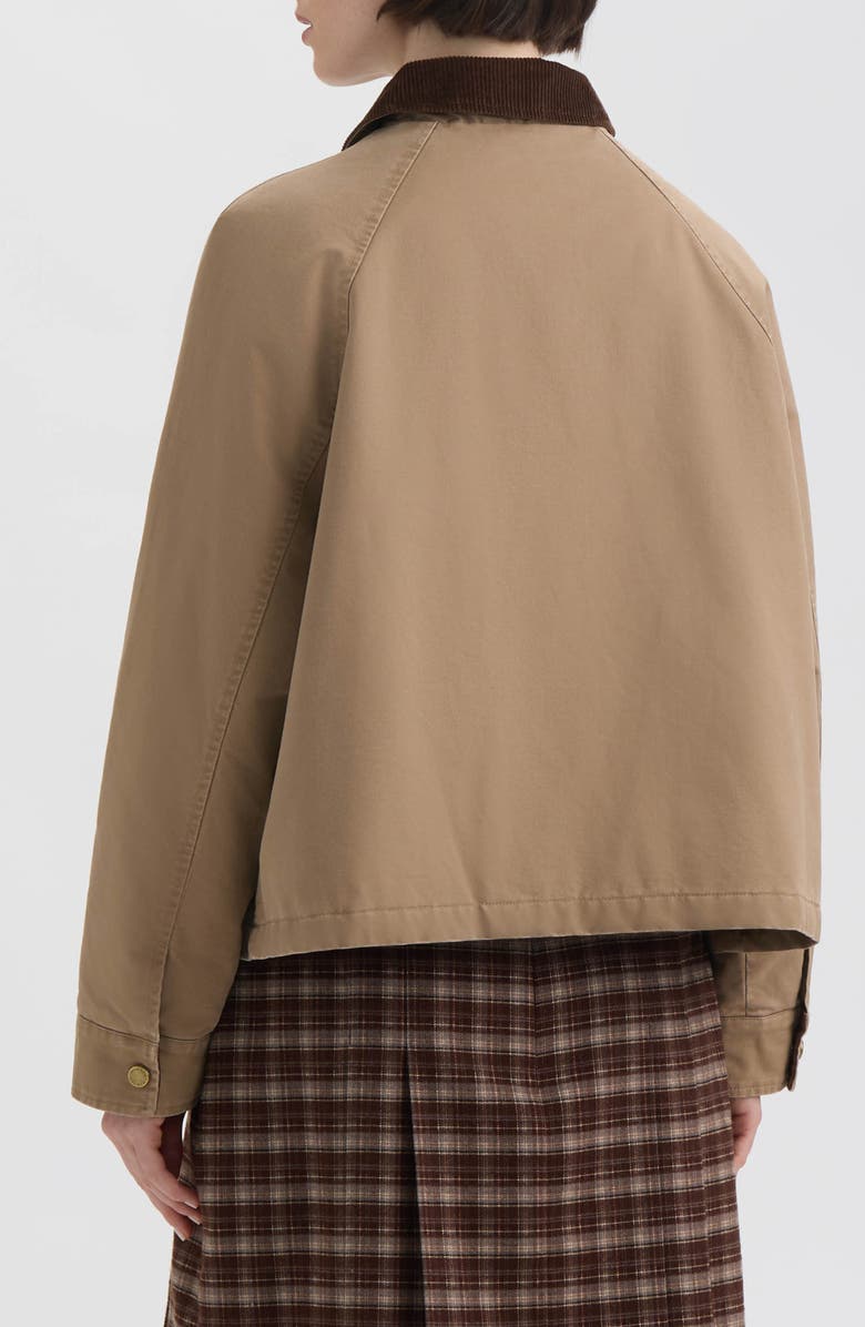 Hunter Corduroy Collar Raglan Sleeve Cotton Barn Jacket, Alternate, color, Tan