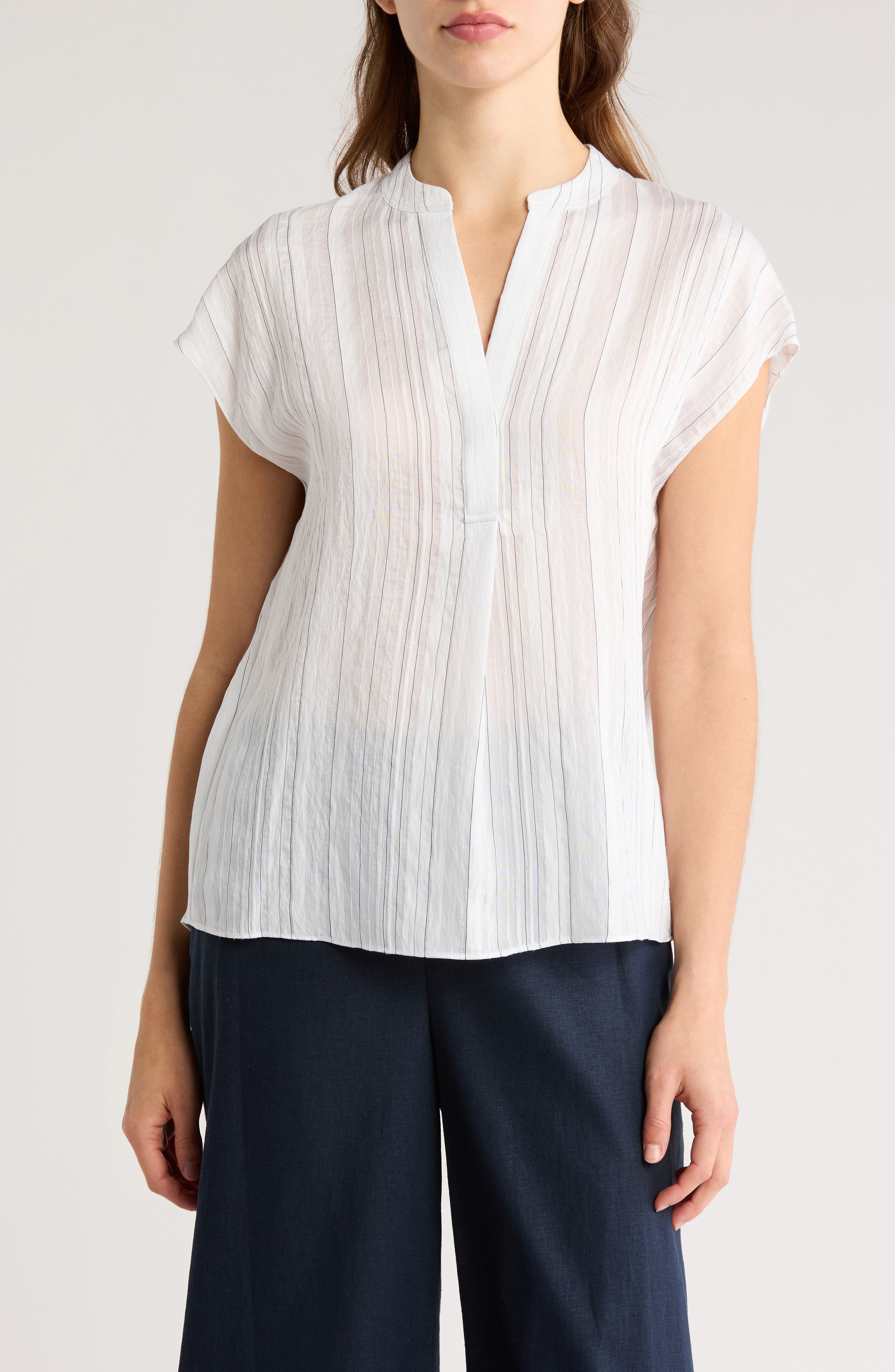 Vince Split Neck Dolman Sleeve Top