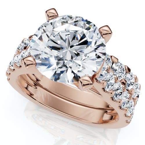 Bliss Diamond Certified 3.75ct Diamond Engagement Matching Wedding Ring Set 14k Gold Lab Grown In 14k Rose Gold