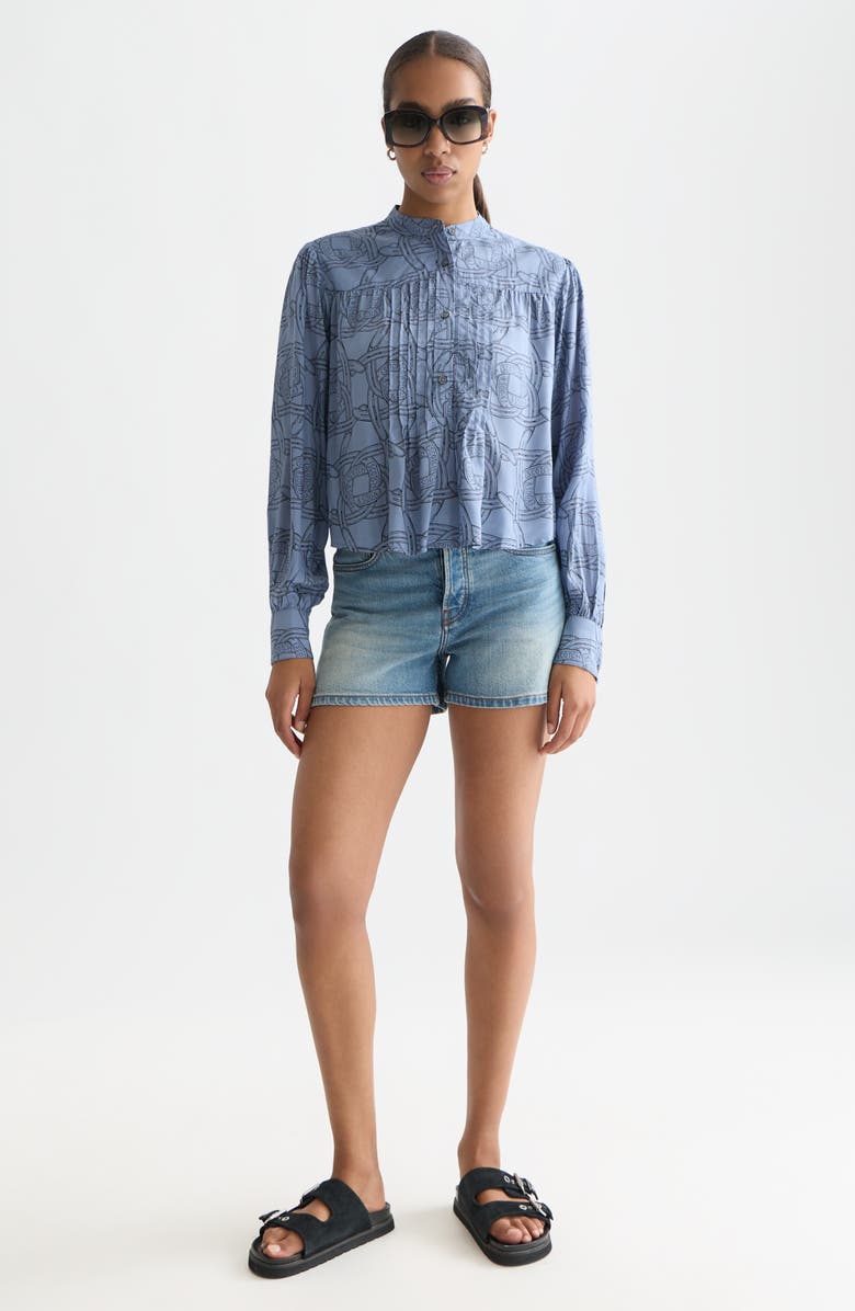 Scotch & Soda Print Pintuck Shirt, Alternate, color, Horseshoes Infinity