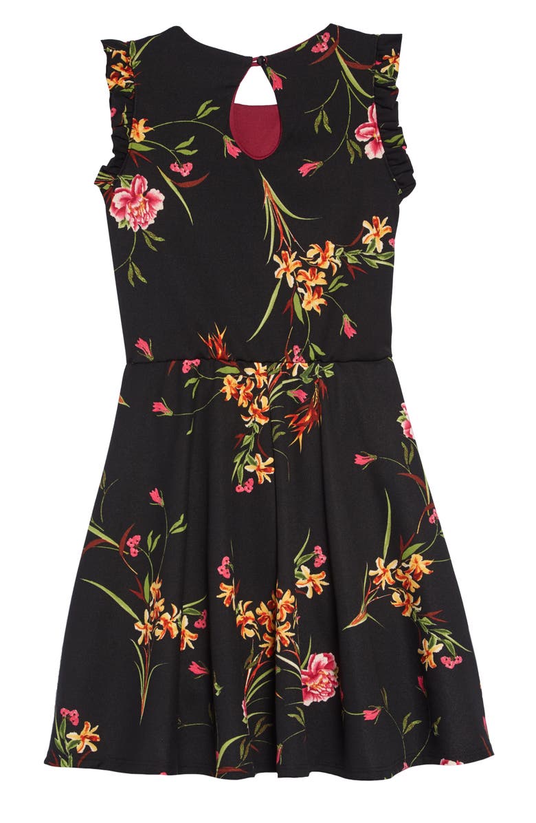 Ava & Yelly Ruffle Sleeve Skater Dress, Alternate, color, 