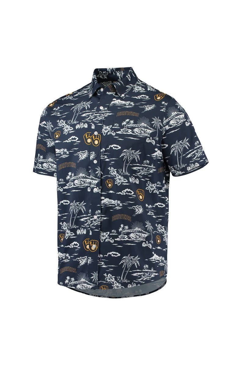 Reyn Spooner Men's Reyn Spooner Navy Milwaukee Brewers Kekai Performance Button-Up Shirt, Alternate, color, Navy