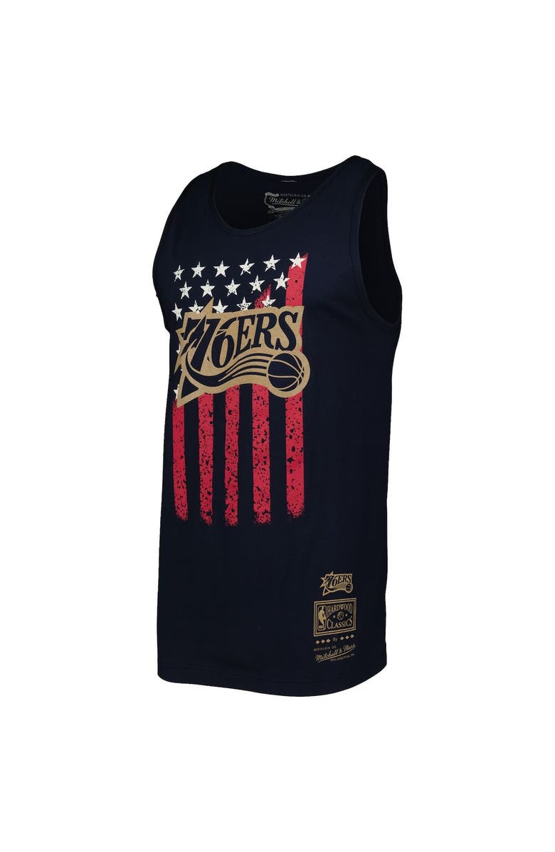 Mitchell & Ness Men's Mitchell & Ness Navy Philadelphia 76ers Hardwood Classics Americana Stars and Stripes Tank Top, Alternate, color, Navy