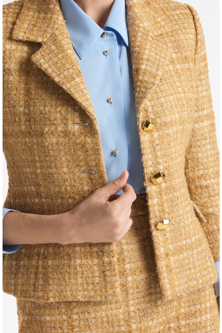 Tonal Tweed Side Slit Skirt, Alternate, color, TAN MULTI