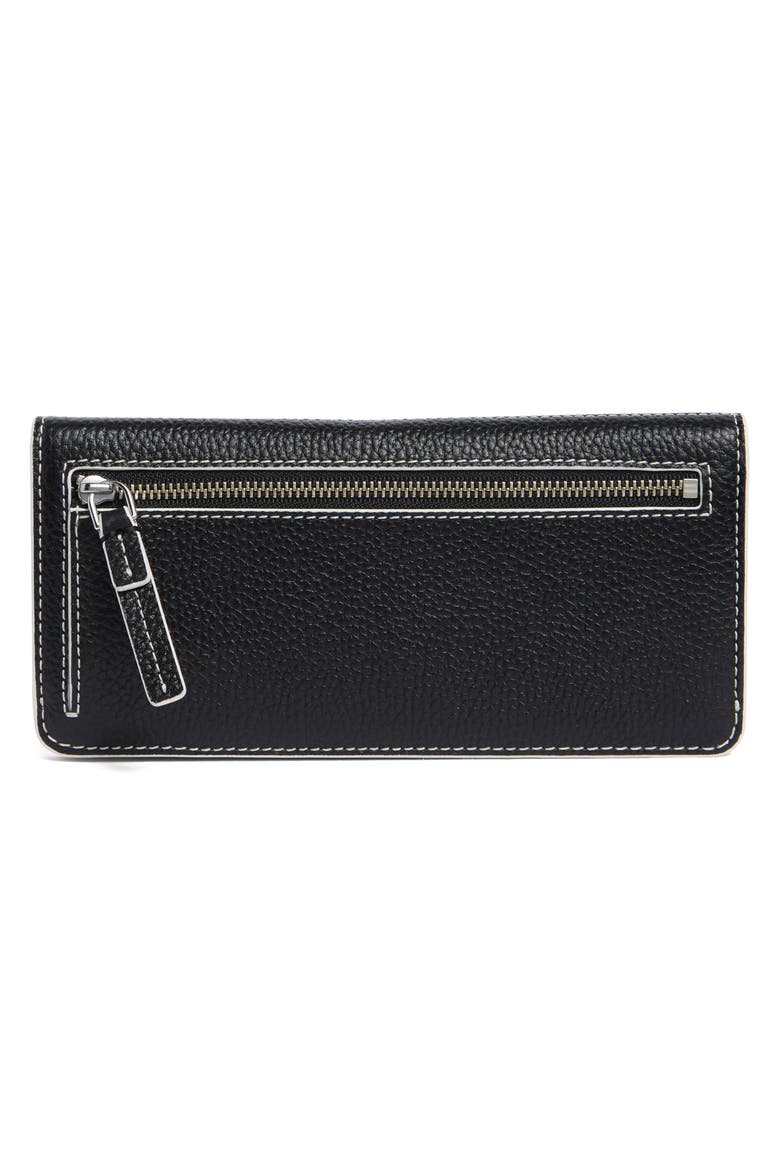 Pebbled Leather Open Face Wallet, Main, color, COTTON MULTI