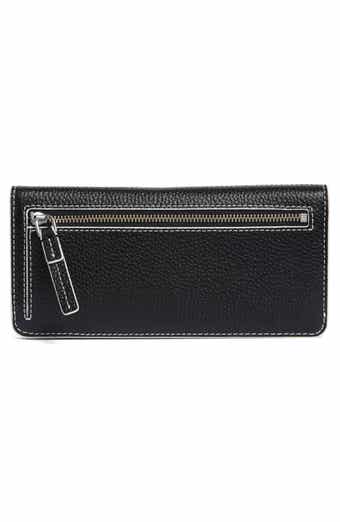 Pebbled Leather Open Face Wallet