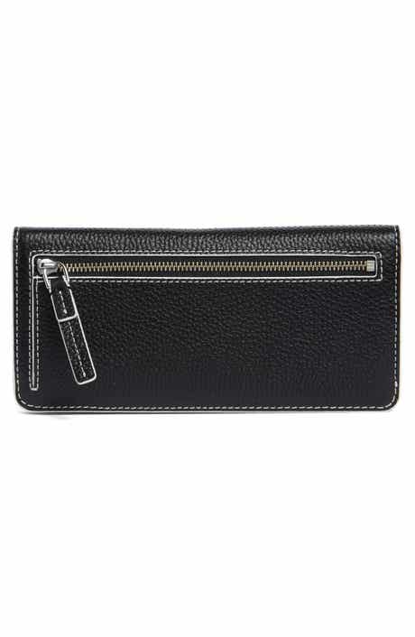 Pebbled Leather Open Face Wallet