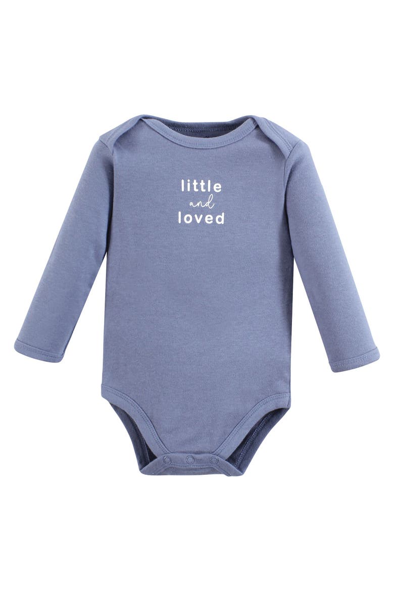 5Pk Long Sleeve Organic Bodysuits, Alternate, color, Blue Peanut