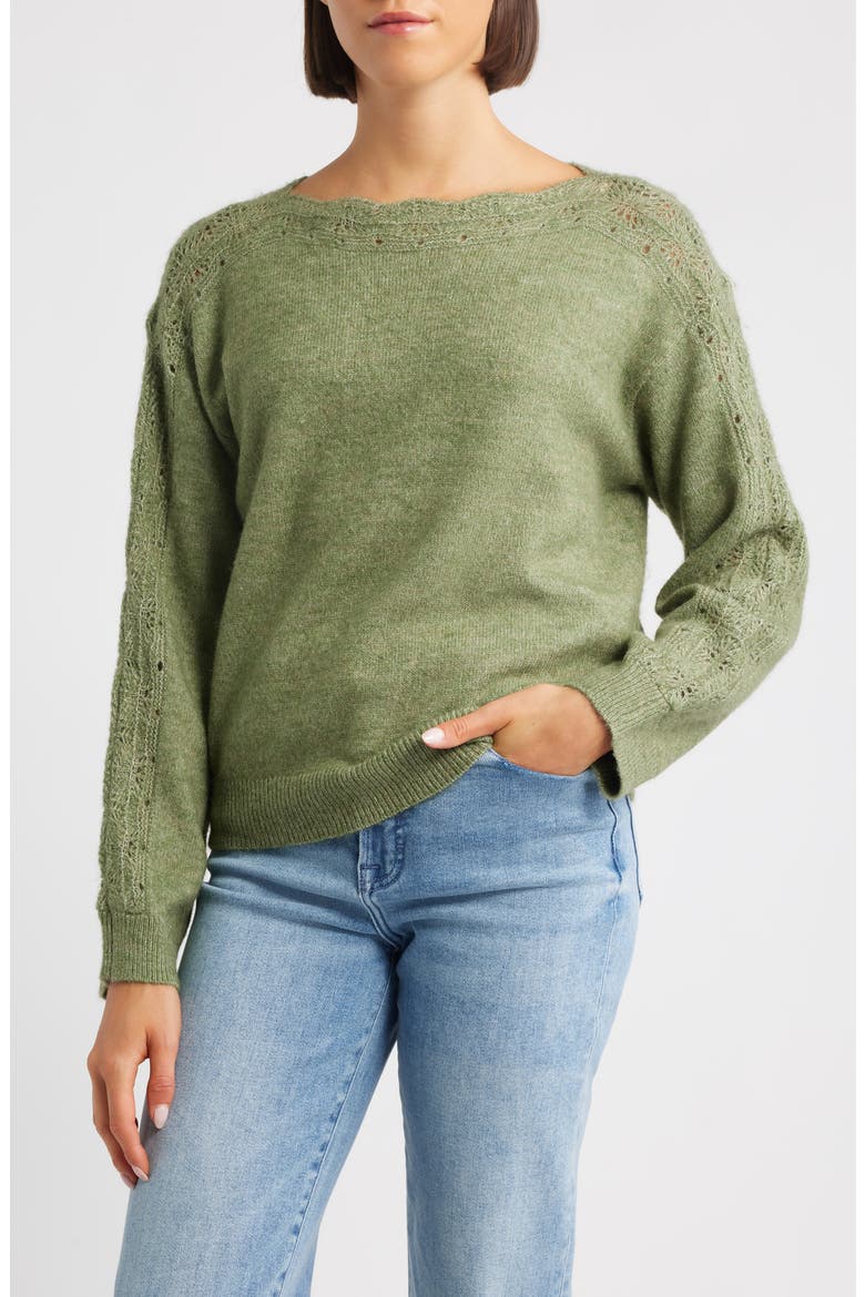 Boat Neck Sweater, Main, color, WILLOW GREEN