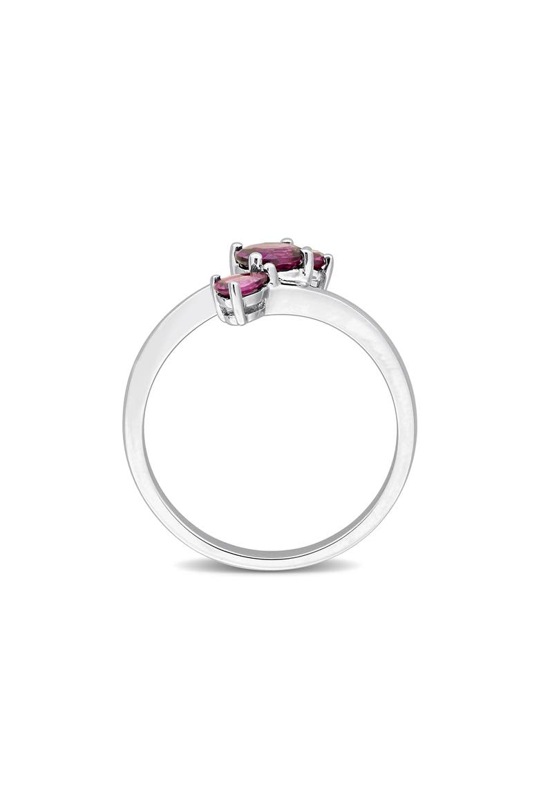 Rhodolite Garnet Sterling Silver Three-Stone Ring, Alternate, color, RED