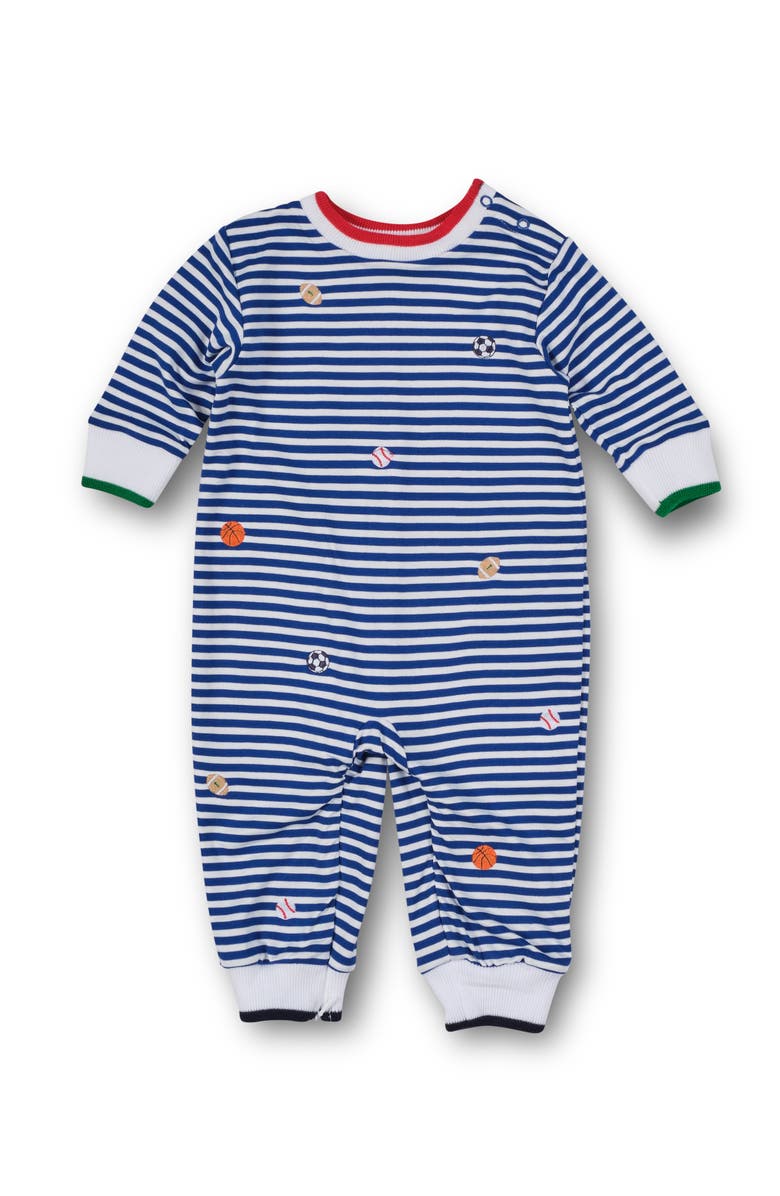 Florence Eiseman Stripe Knit Longall With Emb Sport Balls, Main, color, Royal Stripe
