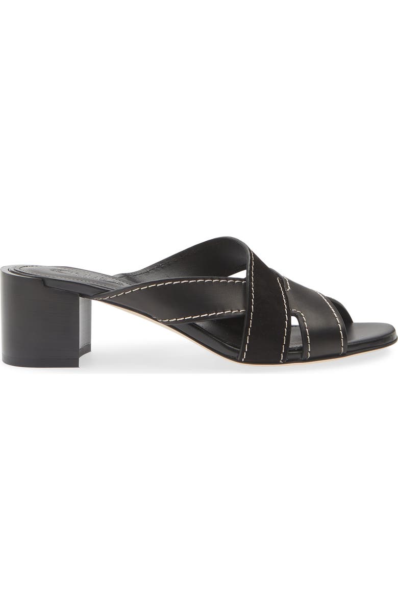 Tod's T-Bands Block Heel Sandal, Alternate, color, Nero