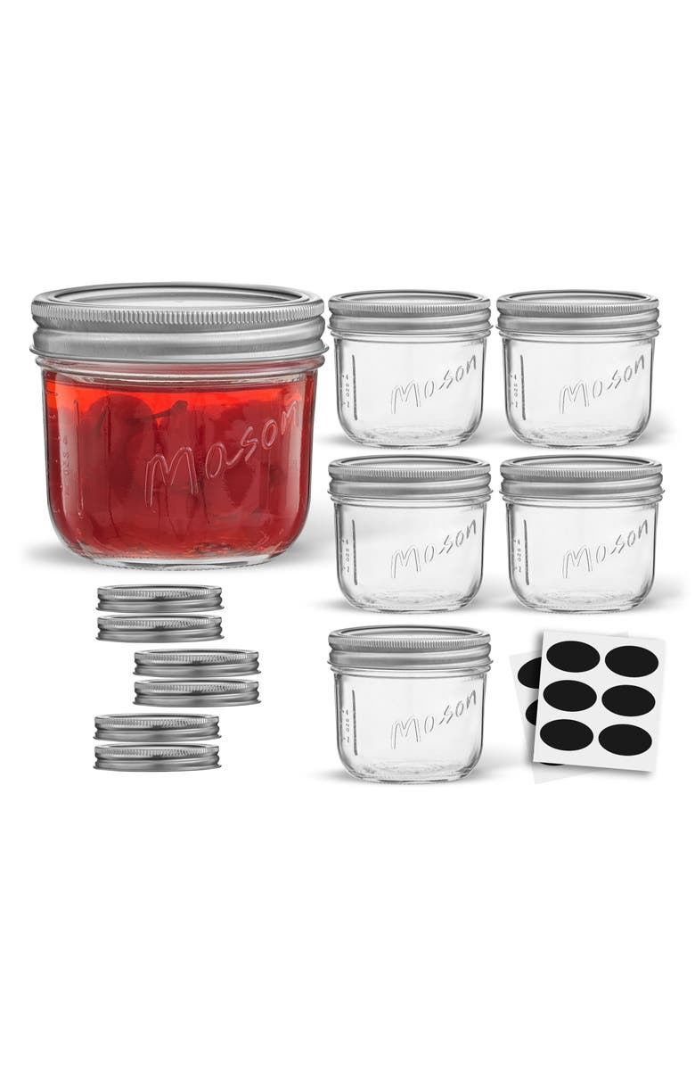 JoyJolt 42-Piece Wide Mouth Mason Jars with Airtight Lids, Alternate, color, 