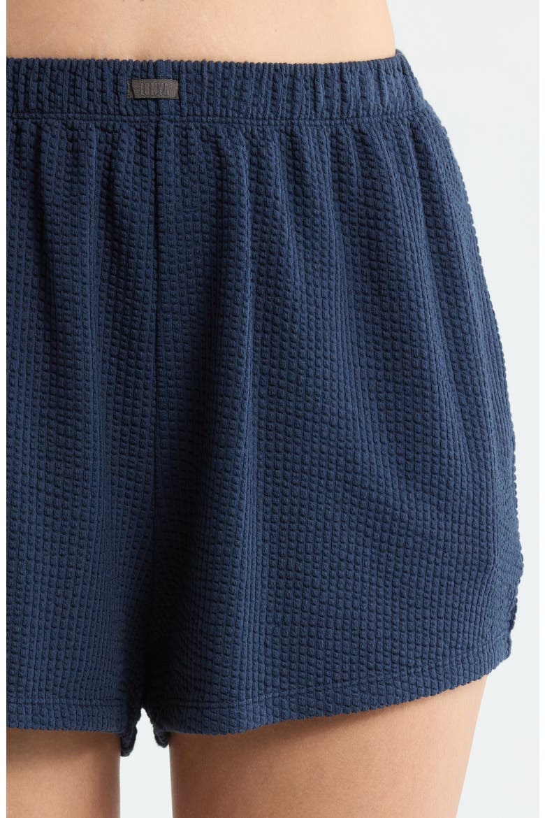 Stretch Organic Cotton Seersucker Lounge Shorts, Alternate, color, DEEP BLUE