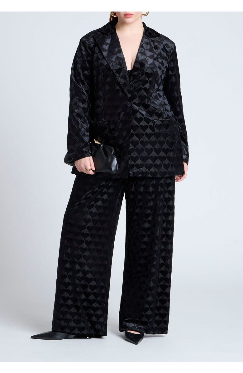 ELOQUII Heart Velvet Blazer, Alternate, color, Black Onyx