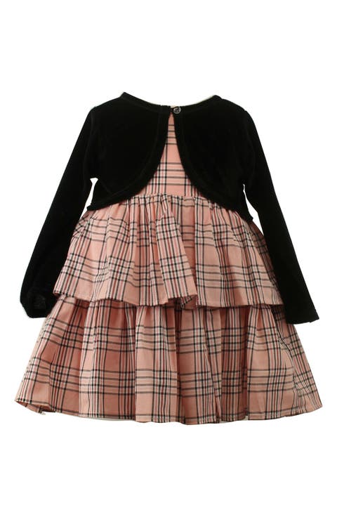 Kids' Check Print Sleeveless Tiered Party Dress (Toddler & Little Kid)