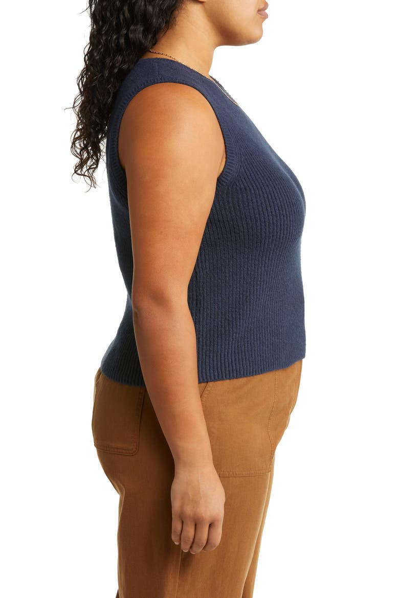 Shrunken Sweater Vest, Alternate, color, NAVY BLAZER