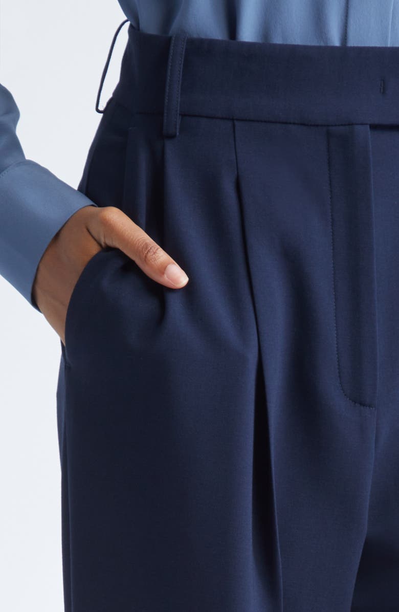 Michael Kors Collection Chase High Waist Wool Tapered Pants, Alternate, color, Midnight