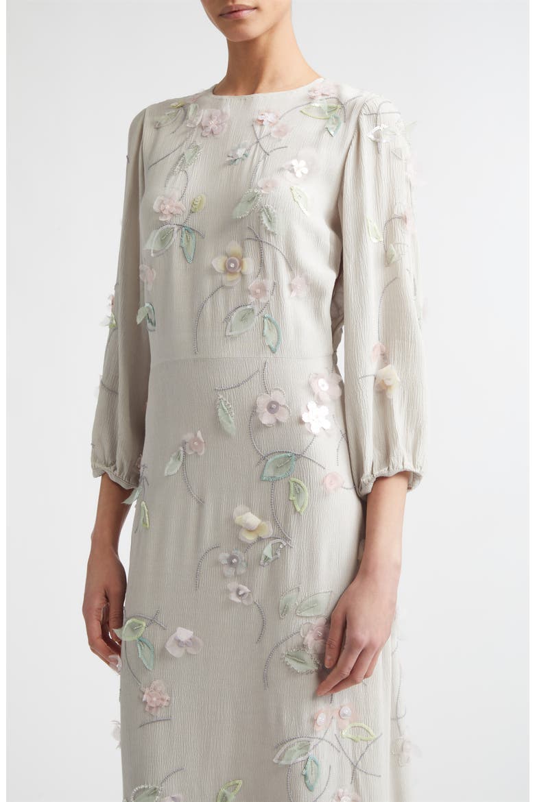 Berna Embroidered Crinkle Maxi Dress, Alternate, color, CLEMATIS EMBROIDERY ON PEARL