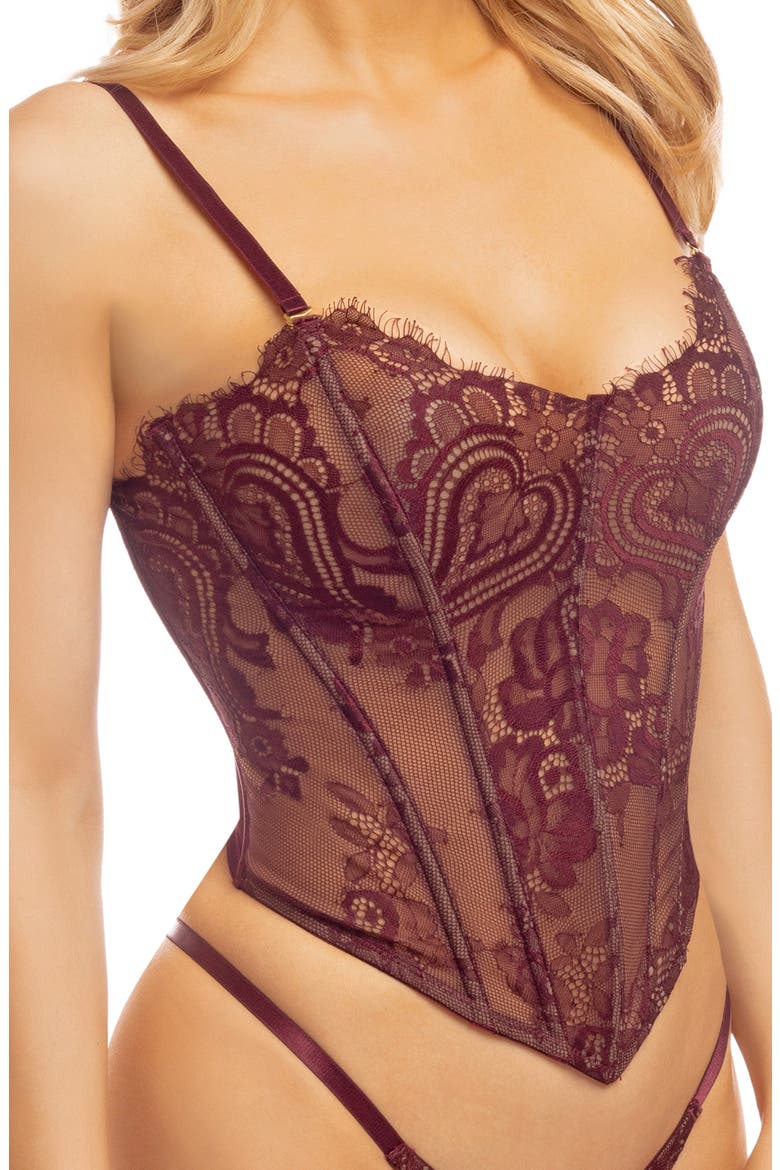 Cybille Lace Corset, Alternate, color, WINDSOR WINE
