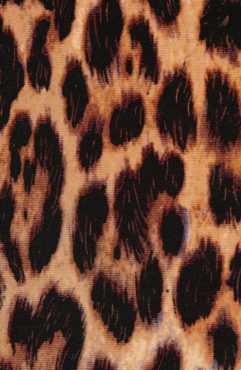 Anne Klein Leopard Print Pleat V-Neck Top, Alternate, color,