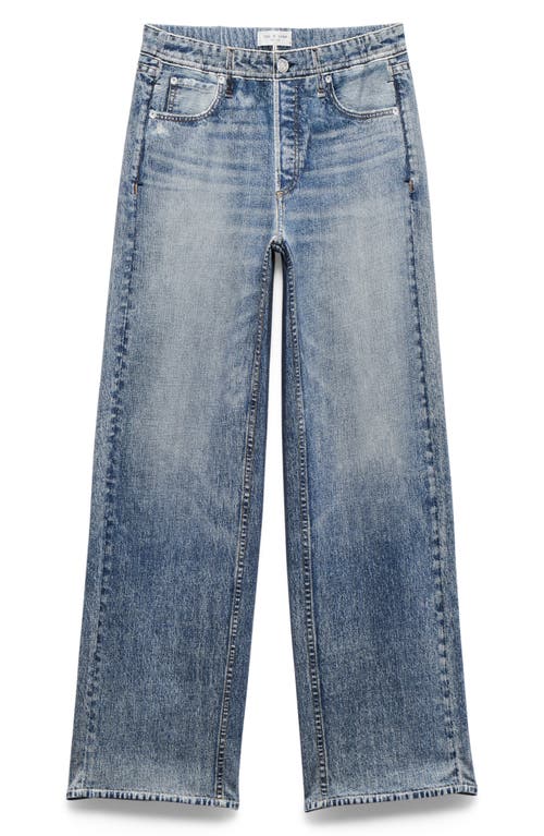 Rag & Bone Miramar Wide Leg Cotton Terry Sweatpant Jeans In Blue