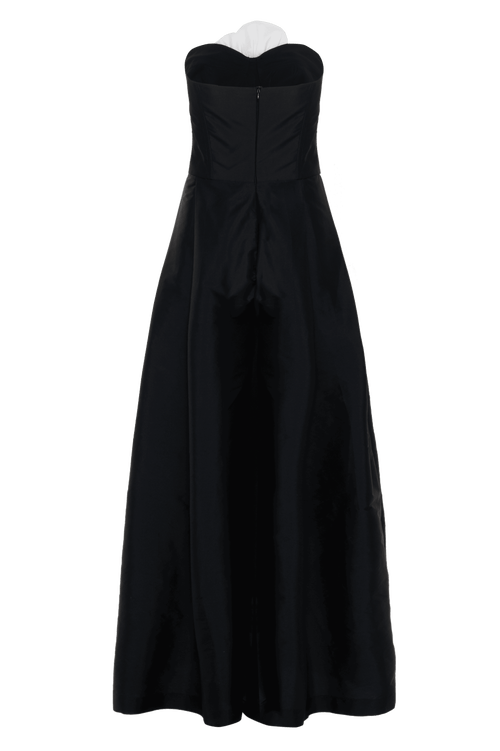 Patbo Taffeta Bloom Rosette Jumpsuit In Black