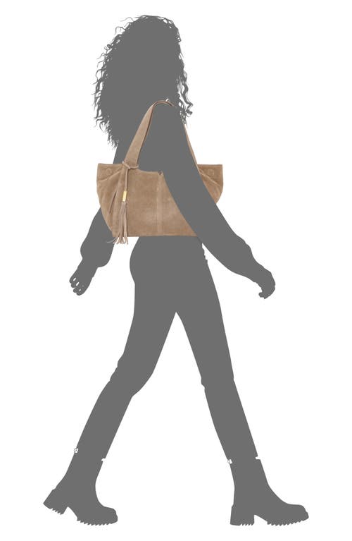 Vince Camuto Aleah Suede Tote In Brown
