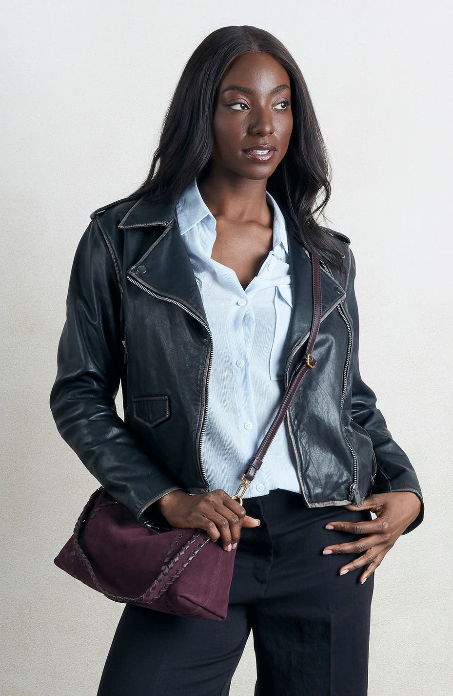 Darcy Leather Shoulder Bag, Alternate, color, DARK CHERRY