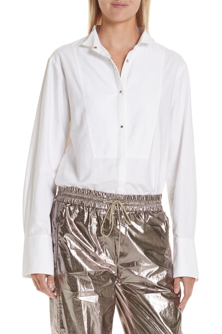 Jason Wu Oxford Shirting Blouse, Main, color, WHITE