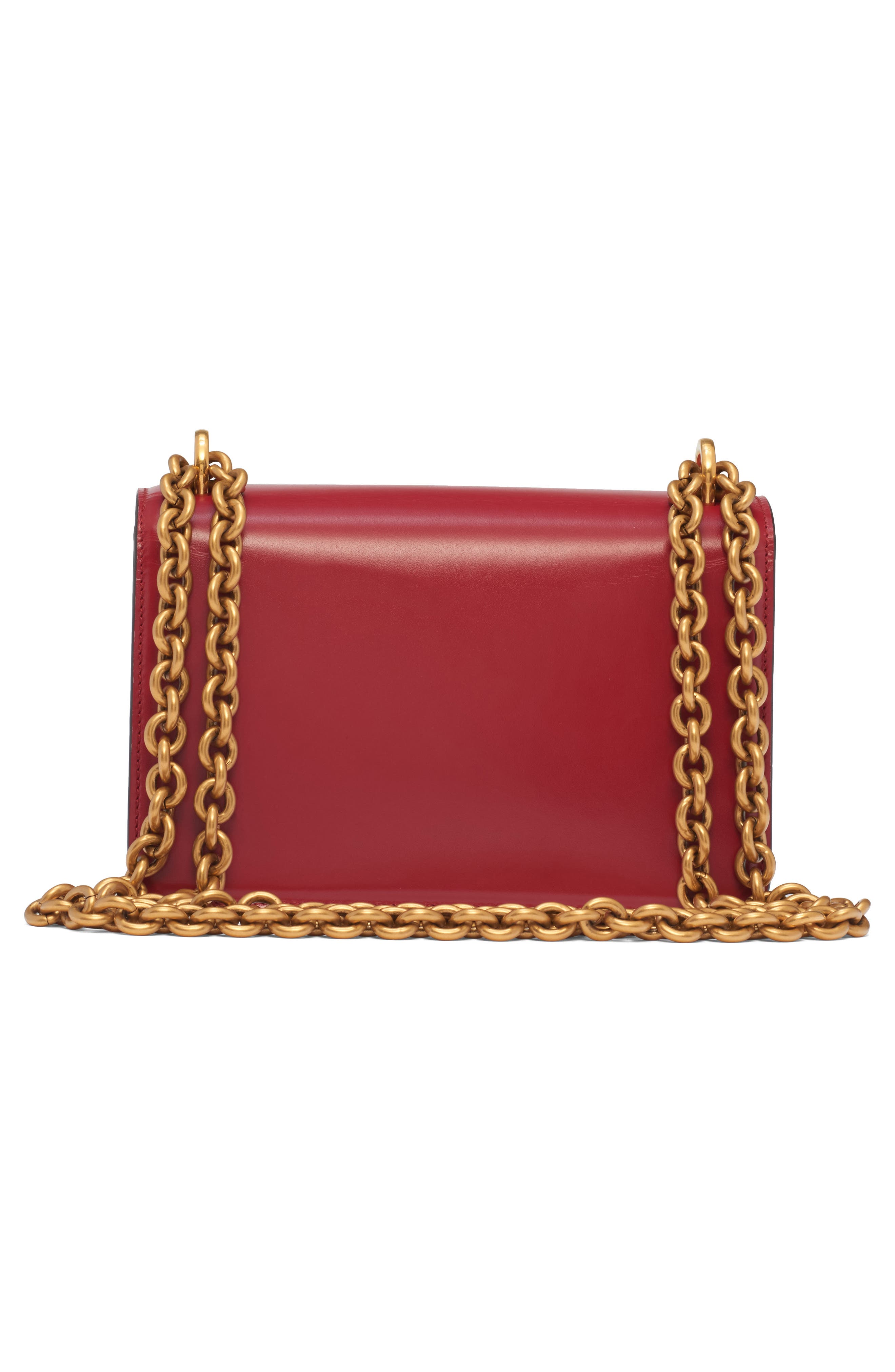 Small DeVain VLOGO Leather Shoulder Bag, Alternate, color, DARK BRANDY