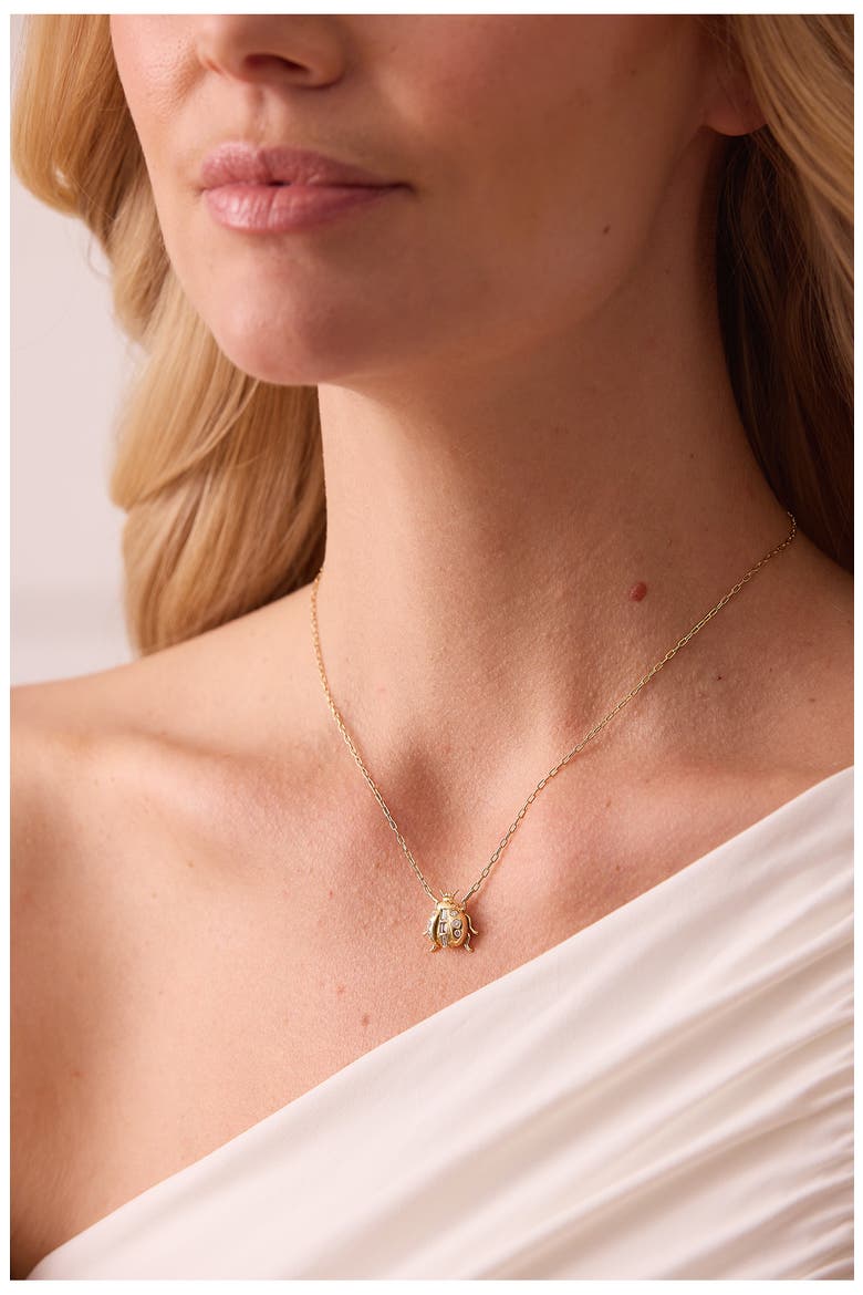 Lady Bug Diamond Necklace, Alternate, color, YELLOW GOLD