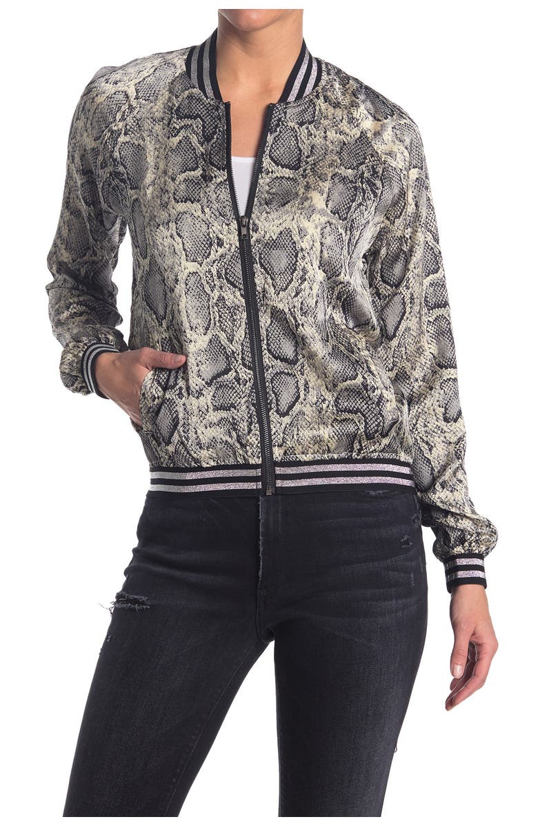 BLACK ORCHID Luxe Satin Python Jacket, Alternate, color,