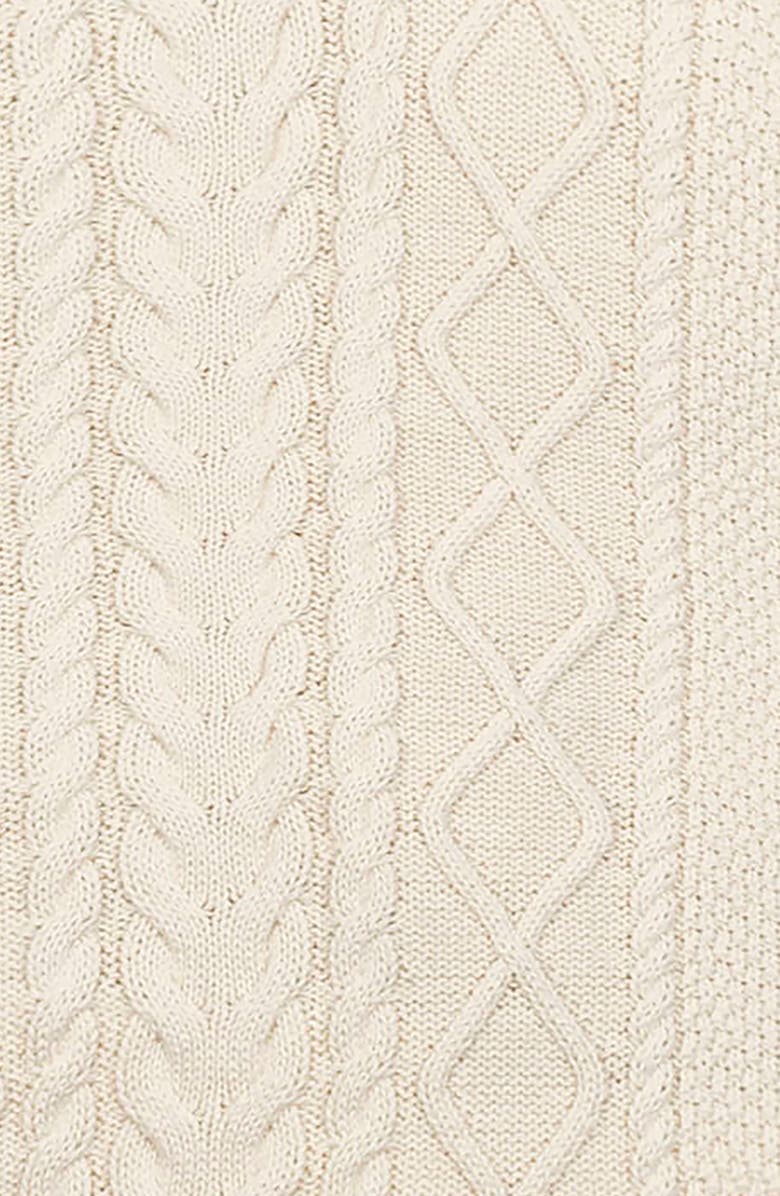 Hope & Henry Organic Sleeveless Cable Knit Turtleneck Sweater, Alternate, color, Ivory Cable