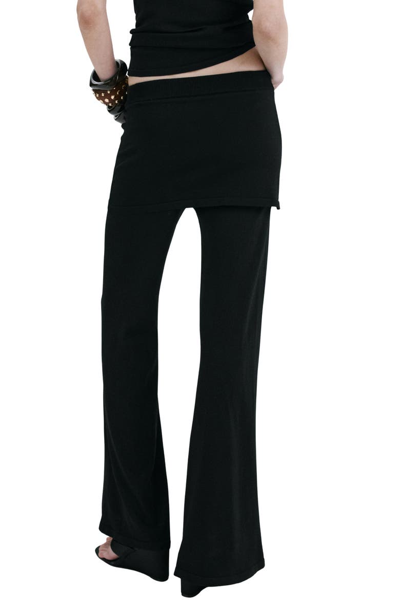 Foldover Knit Wide Leg Pants, Alternate, color, BLACK