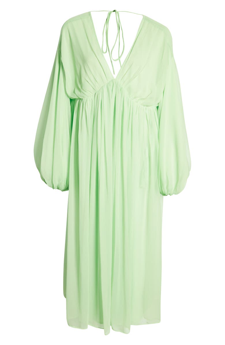 ASOS DESIGN Deep V-Neck Long Sleeve Midi Dress, Alternate, color, 