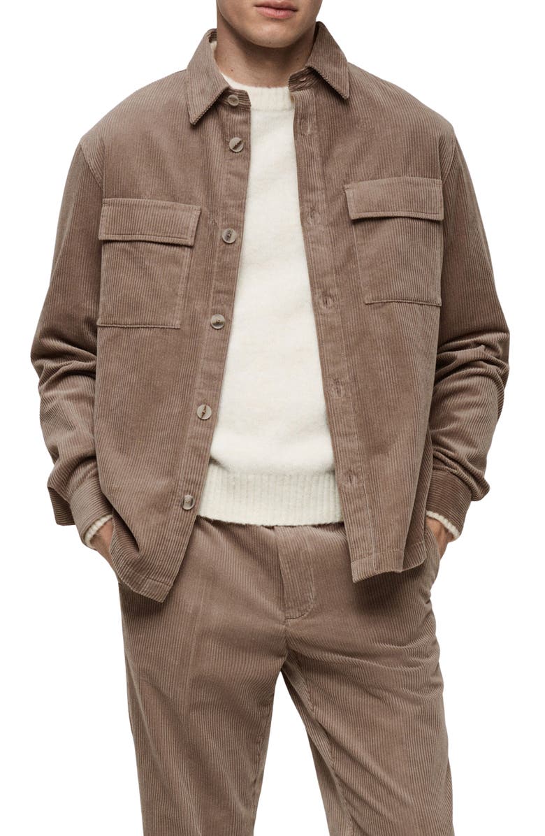 MANGO Regular Fit Corduroy Overshirt, Main, color, 