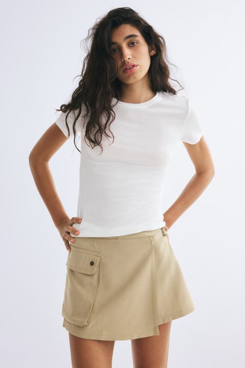 Belt-detail Wrap Skort
