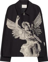 PacSun Process Long Sleeve Zip Front Cotton Denim Shirt