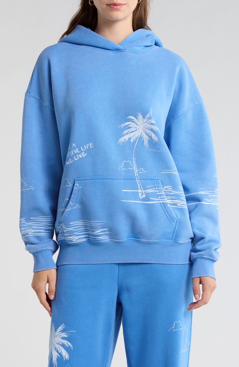 PacSun A Beautiful Life Oversize Graphic Hoodie, Main, color, Blue